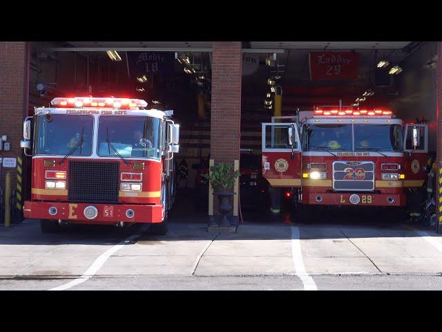 Philadelphia Fire Department Engine 51 Ladder 29 & Battalion 2 Responding