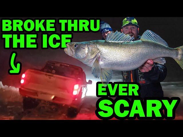 MONSTER Lake Winnipeg Walleye [Broke Through the Ice in a Blizzard] - SICK LiveScope Footage