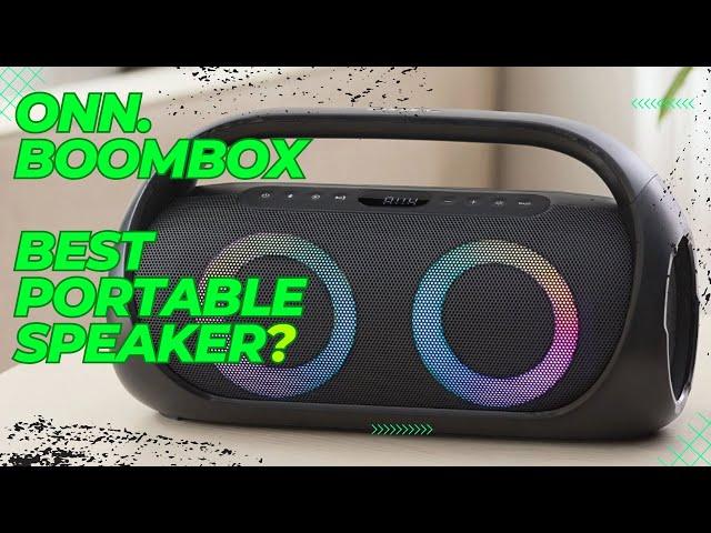 Onn. Portable Bluetooth Boombox w/ LED lighting and FM radio