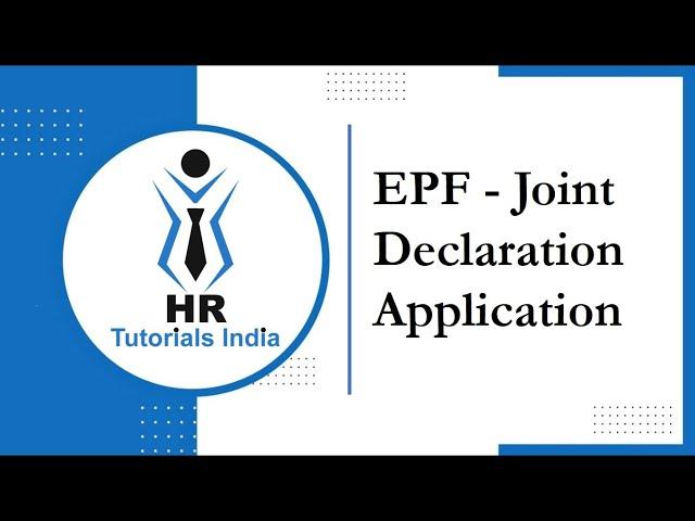 Online Joint Declaration Application | PF Joint Declaration Request by Employee | HR Tutorials India