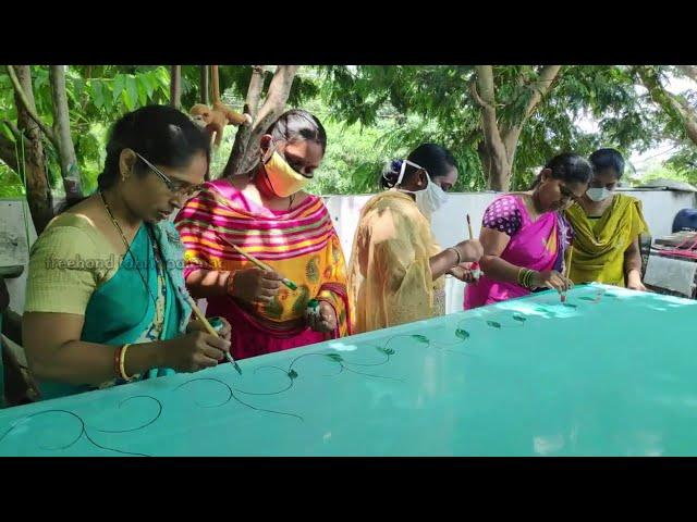 fabric painting one day training program - freehand fabric painting tutorial - fabric painting saree