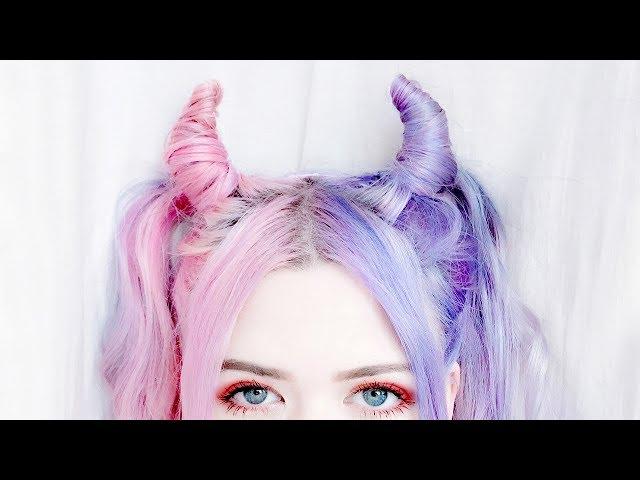 halloween devil horn hair tutorial | kayla hadlington