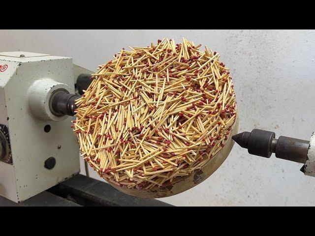 Amazing Woodturning Crazy - Really Great Idea From The Burned Matches On Wood Lathe