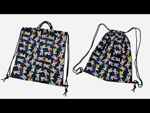 213 A simple drawstring backpack sewing tutorial | Sewing ideas to sell or give away