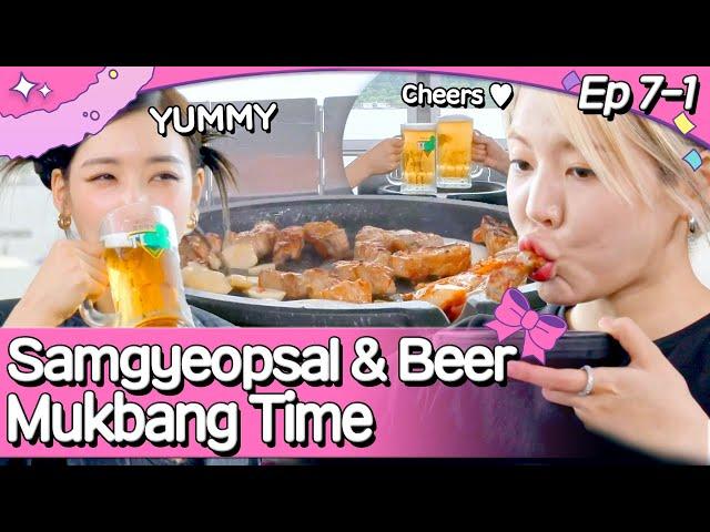 (SUB) TIFFANY YOUNG & SUNNY's K-Pork Belly Samgyeopsal, Kimchi, Beer Mukbang Time   | Soshi Tamtam