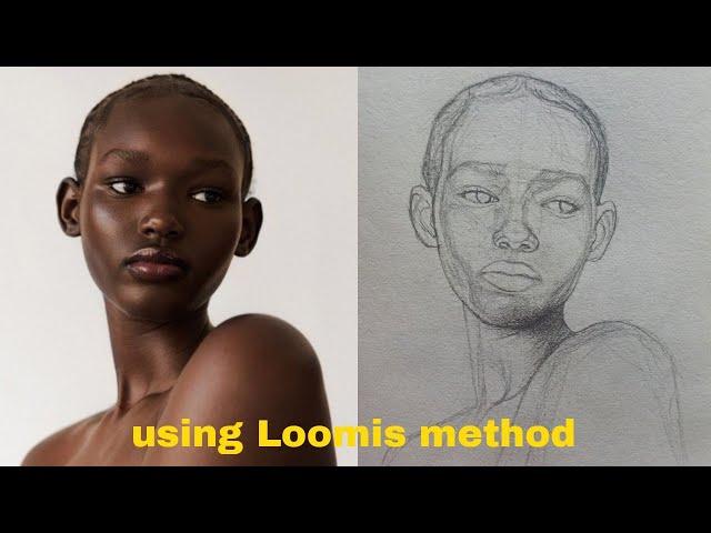 How to draw a portrait using Loomis method