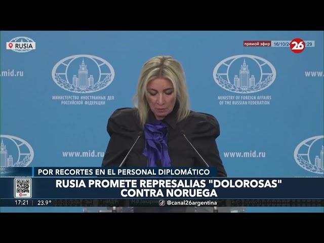 RUSIA promete "REPRESALIAS DOLOROSAS" contra NORUEGA por recortes en el PERSONAL DIPLOMÁTICO