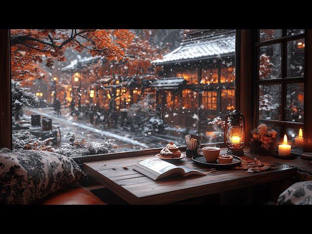 Cozy Winter Ambience️Smooth Jazz Music in Warm Coffee Shop Ambience for Relaxing, Working, Study