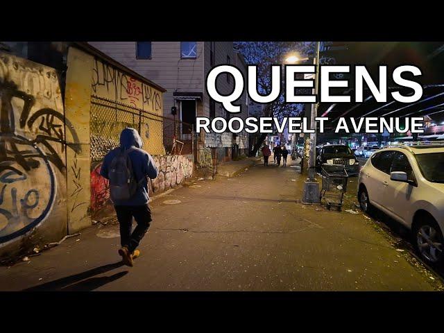 NEW YORK CITY Walking Tour [4K] - QUEENS -  ROOSEVELT AVENUE