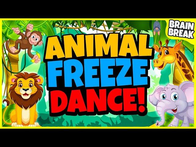 Animal Freeze Dance! | Brain Breaks For Kids | Animal Games For Kids | Move and Freeze | GoNoodle