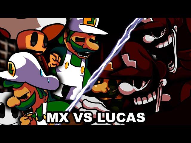 POWERDOWN and DEMISE Lucas Vs MX (Mario Madness V2 FNF) + GOOD and BAD ending