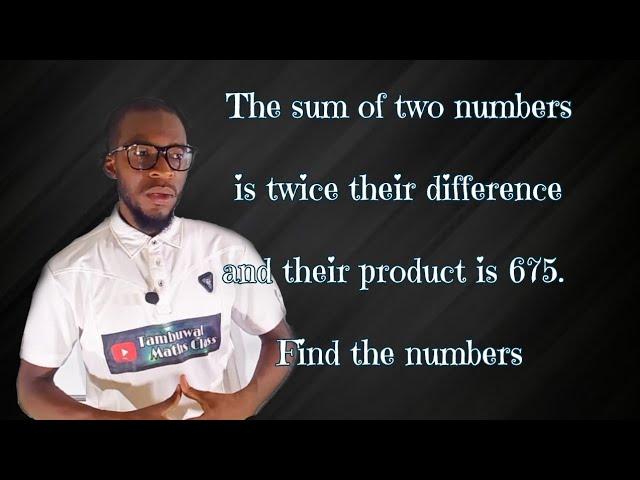 Word Problem Leading to Simultaneous Equations