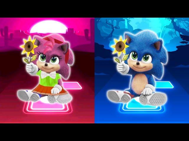 Baby Amy Vs Baby Sonic | Tiles Hop Edm Rush !!