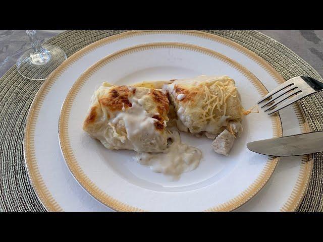 Crêpes salées farcies au poulet