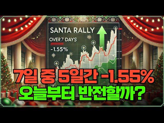 [미주미 라이브] S&P 500 지수 산타 랠리 7일 중 5일간 -1.55%, 오늘부터 반전?