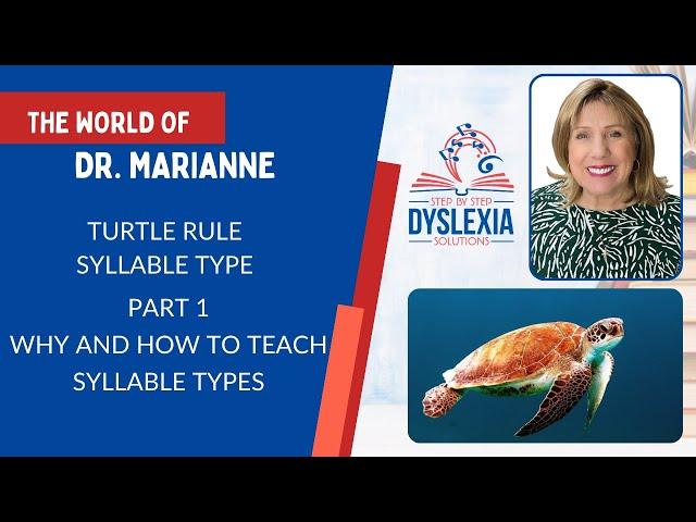 Part 1-  Turtle Rule - Syllable Type - Orton Gillingham Model - Dyslexia