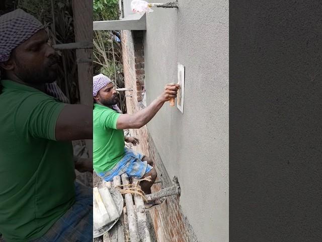 Brick Wall plaster preparing  #construction #shortsfeed #wallplaster #skills #satisfying