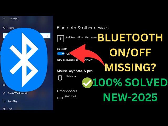 Bluetooth On Off Button Is Missing In Windows 10 || Bluetooth not working PC and Laptop Windows 10