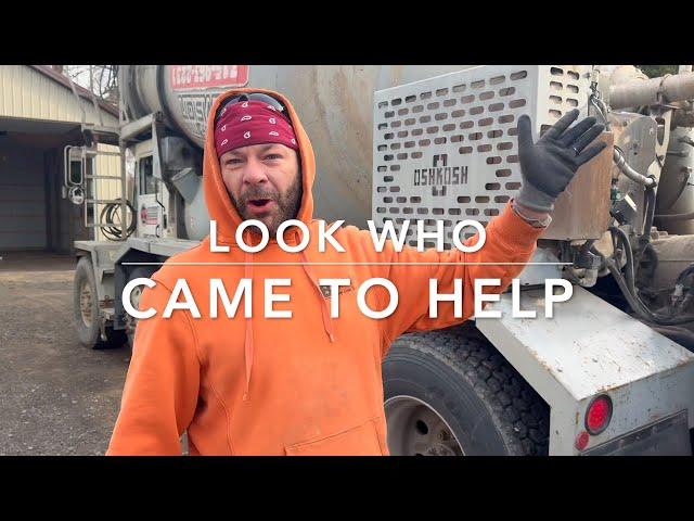 Mike came to help us pour this Pole Barn concrete floor !!!
