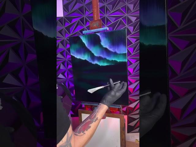 Literally EVERY SINGLE STEP - Aurora Borealis Mountain Seascape Tutorial by PaintWithJosh