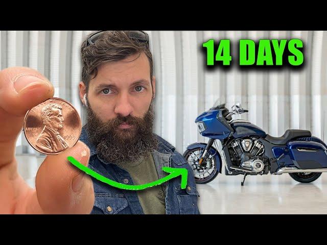 Trading $0.01 up to a MOTORCYCLE in 14 days