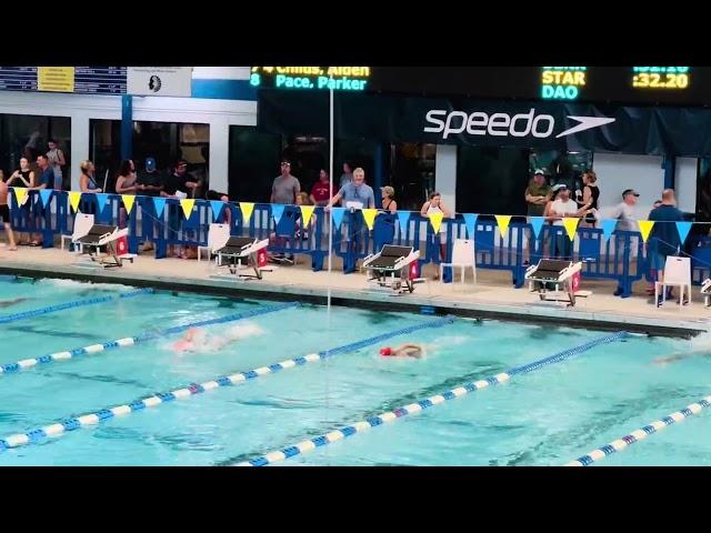 Tony Tang (12) winning 1st place on 100 meters freestyle — 1:04:51 — 4th lane orange cap — 2024.6.16