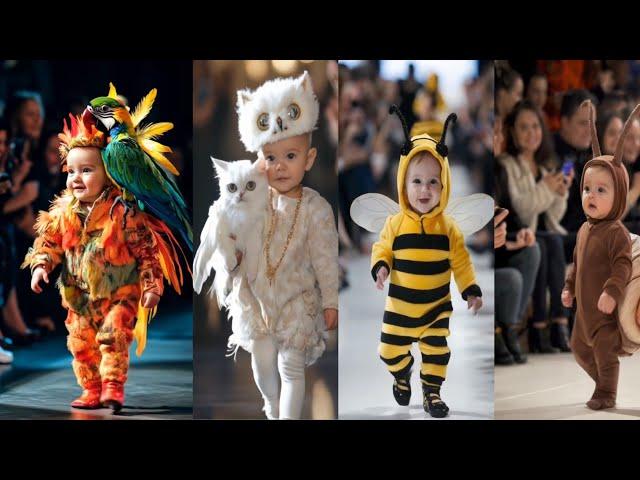 baby fashion show#cute #fashion #baby #AI #Runway#fyp #viral #かわいい #kawaii #animals #動物#BabyFashion