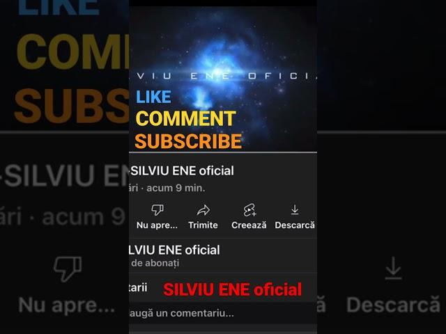 Abonaţi-vă la canalul de youtube SILVIU ENE oficial!️