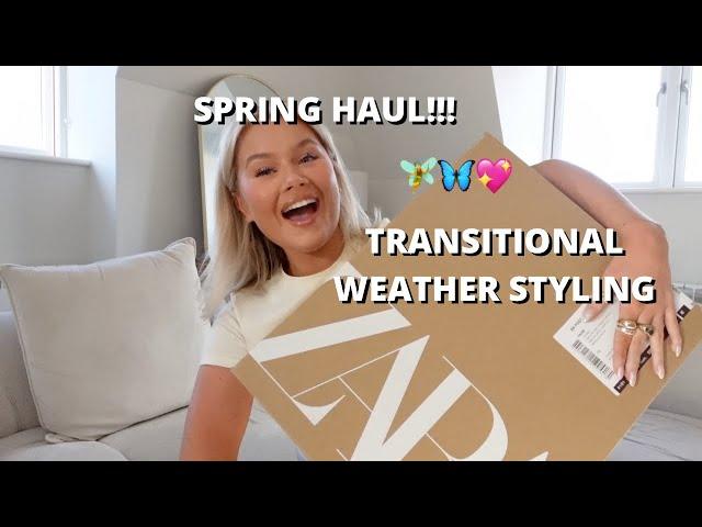 NEW ZARA HAUL!! SPRING STYLING | HOW TO DRESS FOR TRANSITIONAL WEATHER | DENIM SKIRTS | BLOUSES