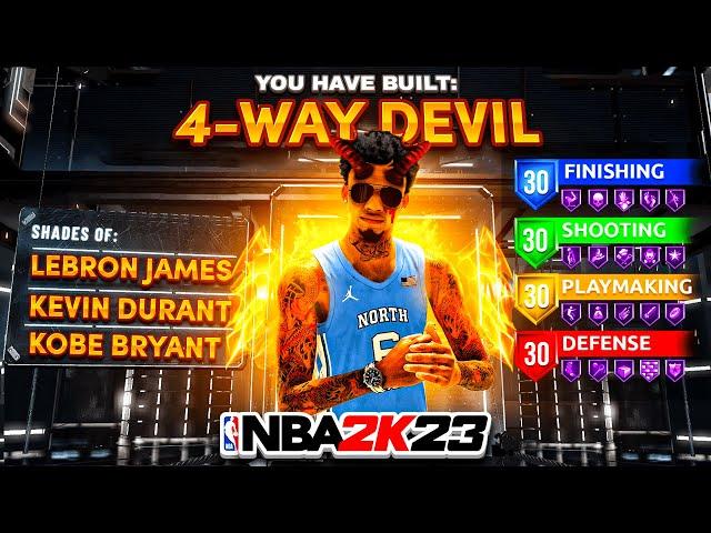 NEW "4-WAY DEVIL" BUILD IS THE BEST BUILD IN NBA 2K23! *NEW* BEST GAME BREAKING BUILD IN NBA 2K23