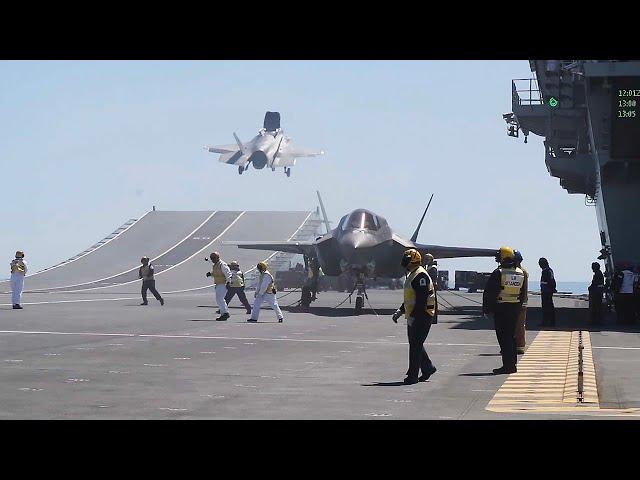 UK F-35 Jets operate from HMS Queen Elizabeth in the North Sea