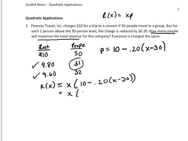 Quadratic Applications #2