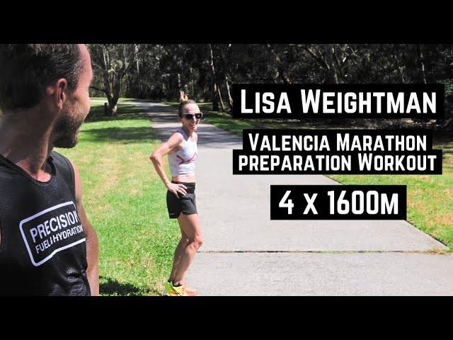 Lisa Weightman -  2:23 Marathoner - Valencia Marathon Prep - 4 x 1600m