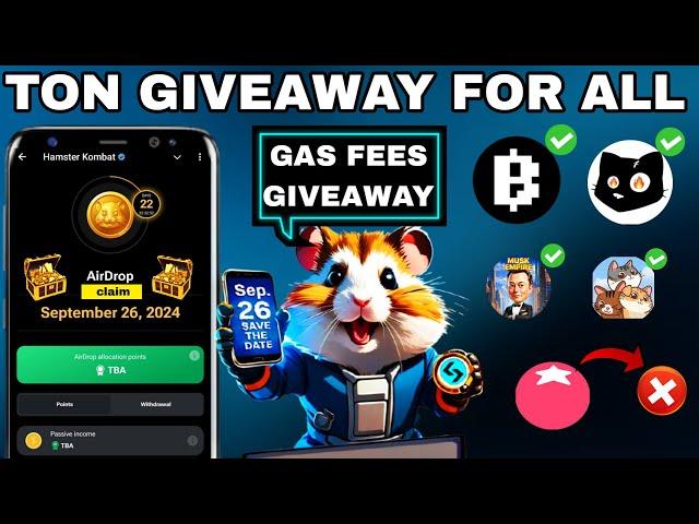 Ton Giveaway For All | Hamster Kombat , Tomarket | Gass Fees | #tongiveaway #hamsterkombat