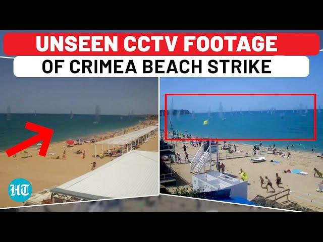 Crimea Attack Captured On CCTV: Beachgoers Run For Safety As Missile Shrapnel Fall On Civilians
