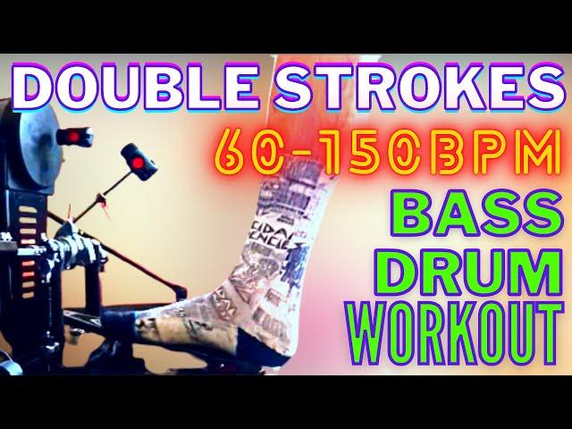 BASS DRUM SPEED EXERCISE double stroke technique for faster kick drum foot BEGINNER WORKOUT