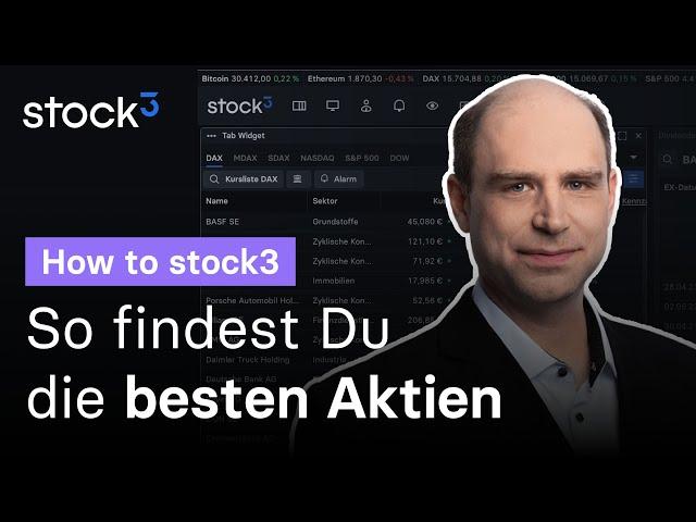 In die besten Aktien mit stock3-Screener & -Score investieren | How to stock3 Tutorial