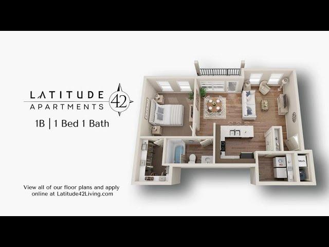 Take a Virtual Tour of our 1B Floor Plan at Latitude 42!