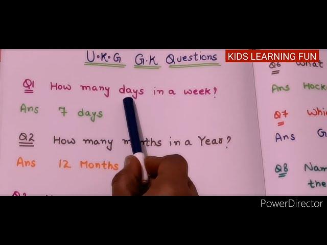 LKG GK Questions & Answers// General Knowledge Q&A for UKG @kidslearningfun2013