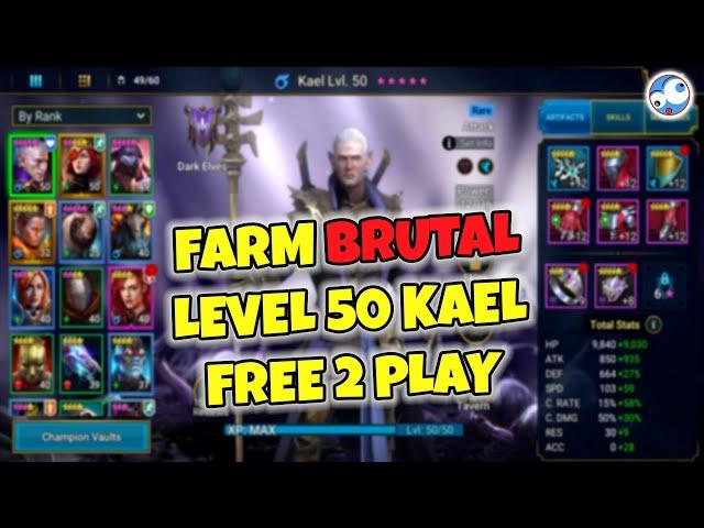 [F2P] Farm BRUTAL difficulty with level 50 Kael Insane XP (Raid Shadow Legends New Player Guide)