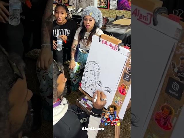 They're all smiles and good vibes  Quick caricature