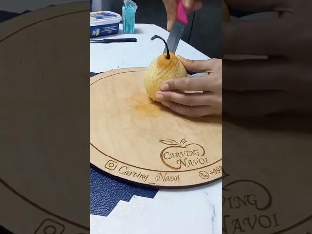 Видео урок по карвингу. Нарезка груши. Карвинг фруктов. Фруктовая нарезка