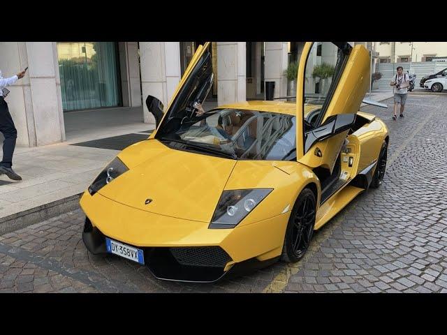 Giallo Orion Lamborghini Murcielago SV in Milan!