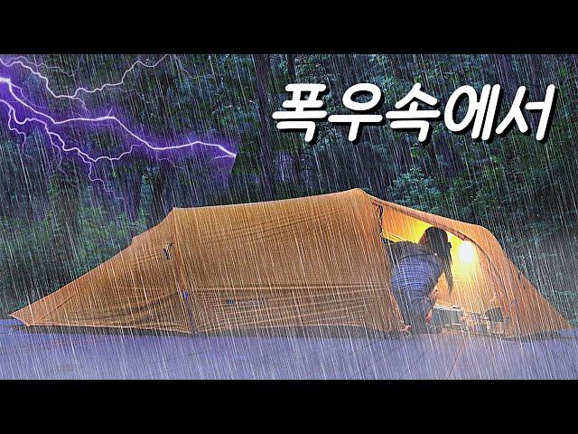 Thunder + Lightning + Heavy rain . Crazy midnight . Sleeping alone in a tent.