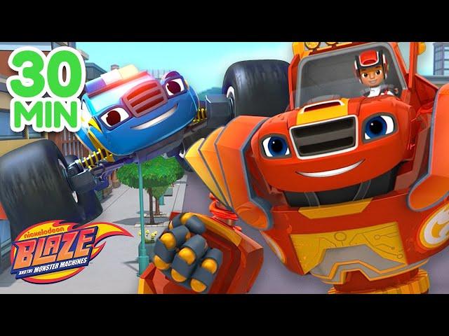 Blaze & AJ Axle City Rescues & Adventures! | 30 Minute Compilation | Blaze and the Monster Machines