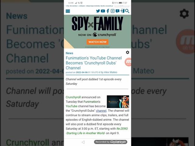 Funimation's YouTube Channel Becomes 'Crunchyroll Dubs' Channel