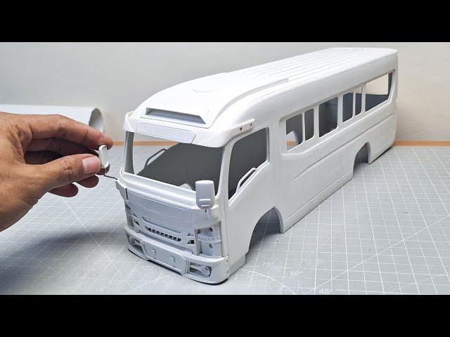 Making Isuzu Elf Microbus from PVC material | DIY RC Car part 1