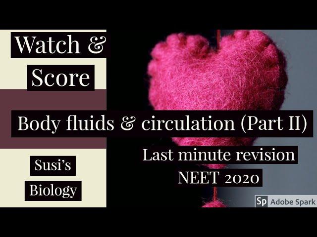 BODY FLUIDS & CIRCULATION PART II |LAST MINUTE REVISION|only important points |XIth |How to revise?