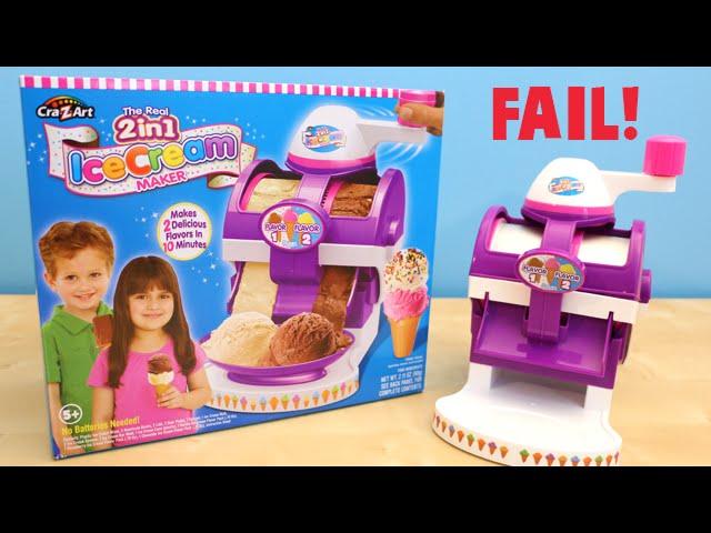 The Real 2 in 1 Ice Cream Maker Cra-Z-Art FAIL Toy Review