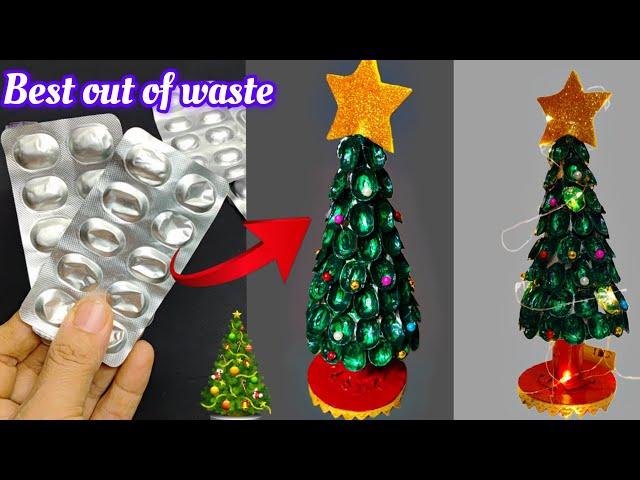 DIY Christmas Tree  Best out of waste | Christmas Decoration ideas| DIY Medicine Wrapper Craft